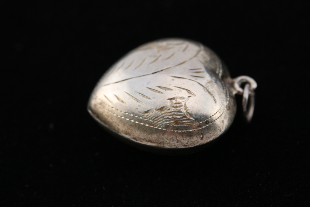 Pair of Stamped Sterling Silver Heart Pendants