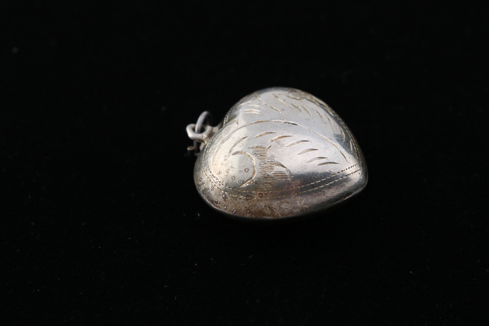 Pair of Stamped Sterling Silver Heart Pendants