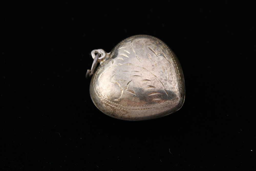 Pair of Stamped Sterling Silver Heart Pendants