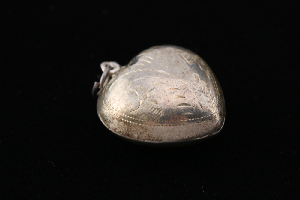 Pair of Stamped Sterling Silver Heart Pendants