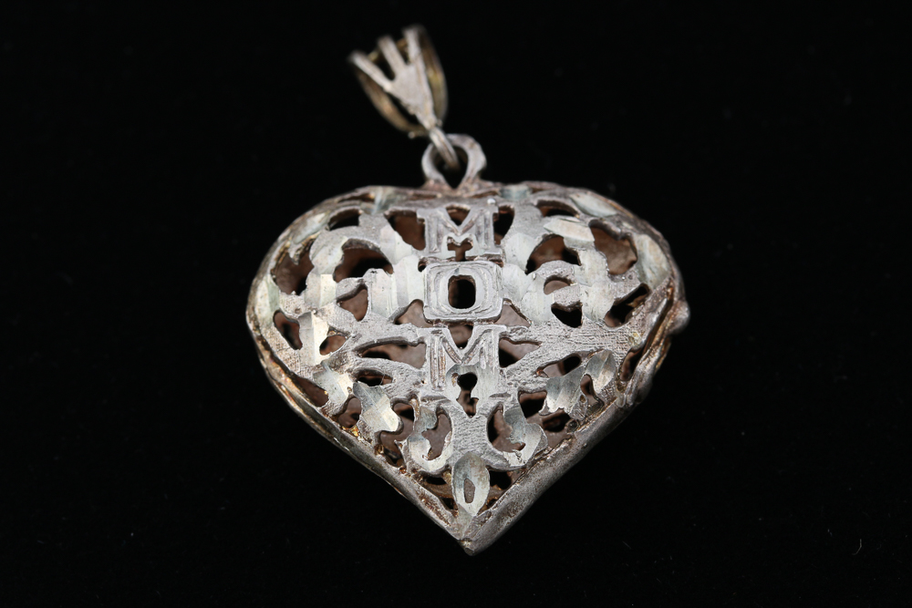 Pair of Stamped Sterling Silver Heart Pendants