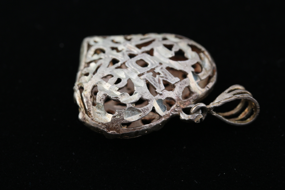 Pair of Stamped Sterling Silver Heart Pendants