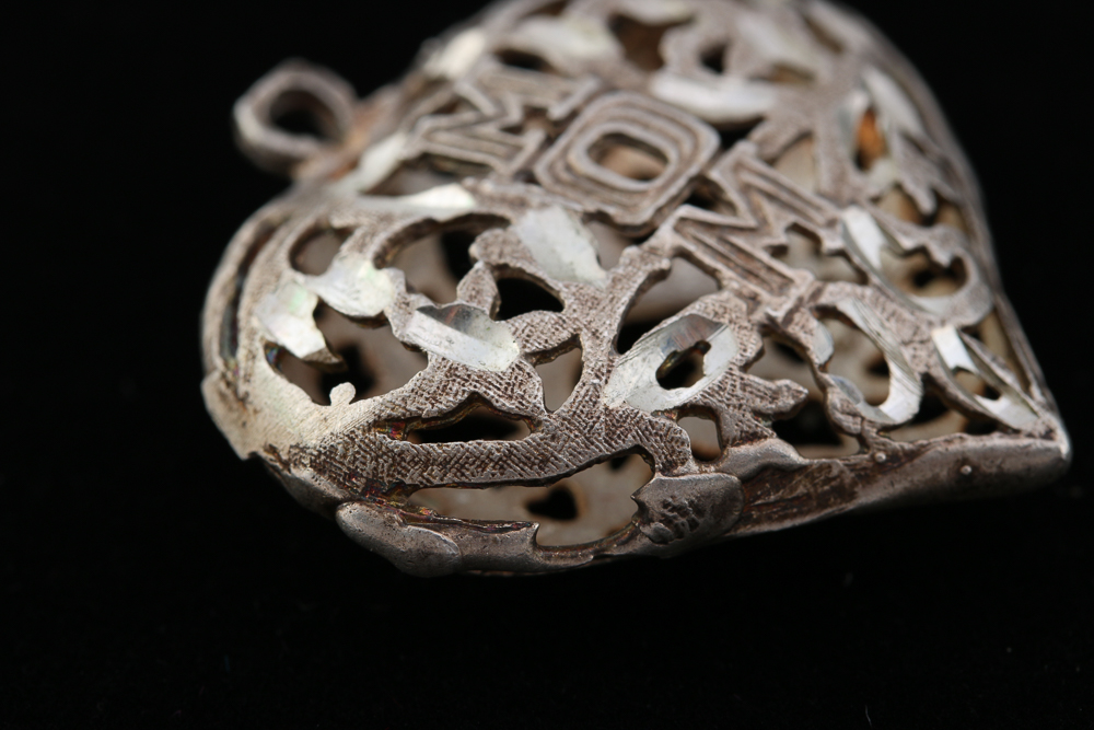 Pair of Stamped Sterling Silver Heart Pendants