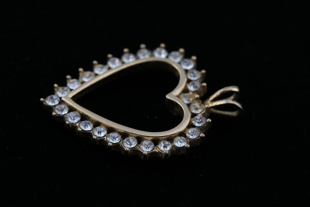 Collection of Vintage Heart Shaped Costume Jewelry