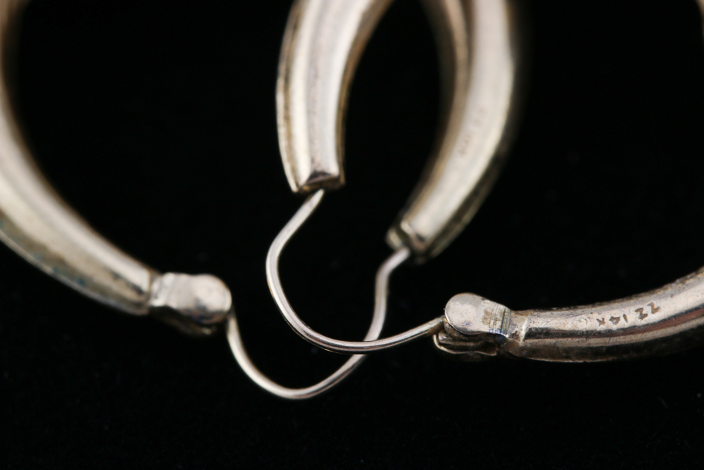 14K Gold Love Bird Hoop Earrings