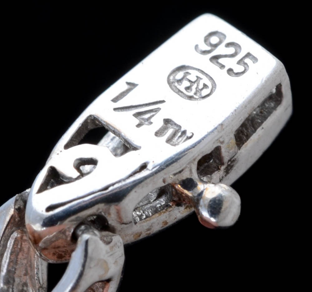 Sterling Silver Diamond Bracelet, Necklace and Earrings