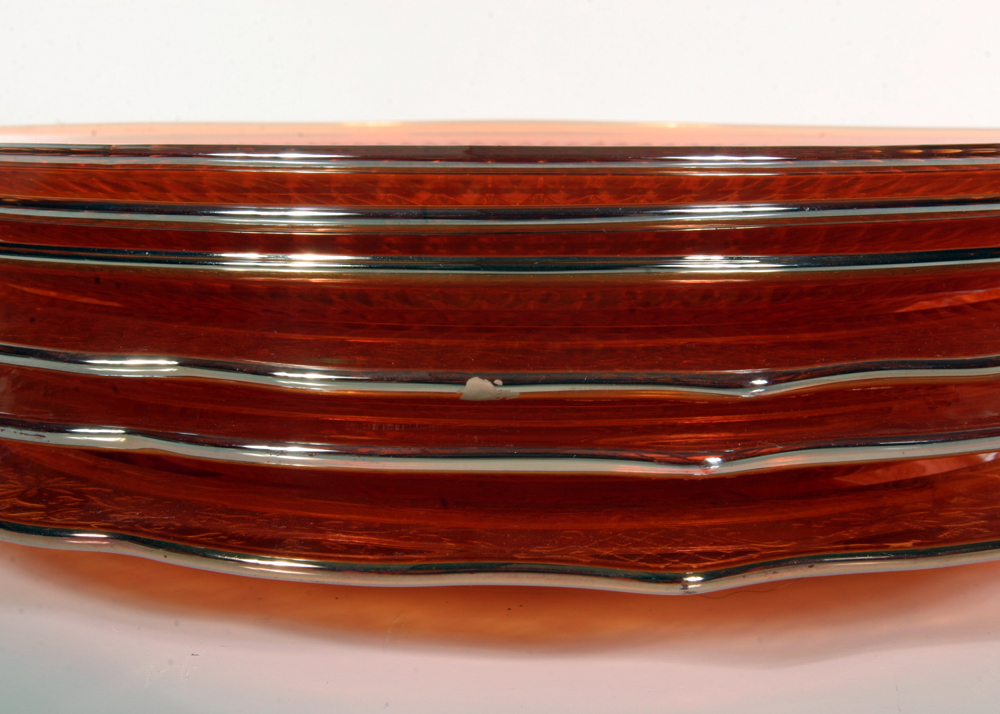 Orange Carnival Glass Plates