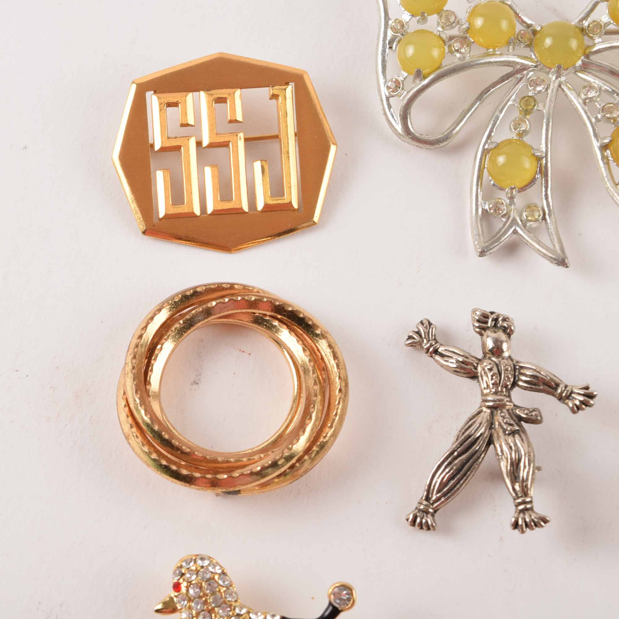 Vintage Costume Jewelry Pin Collection EBTH
