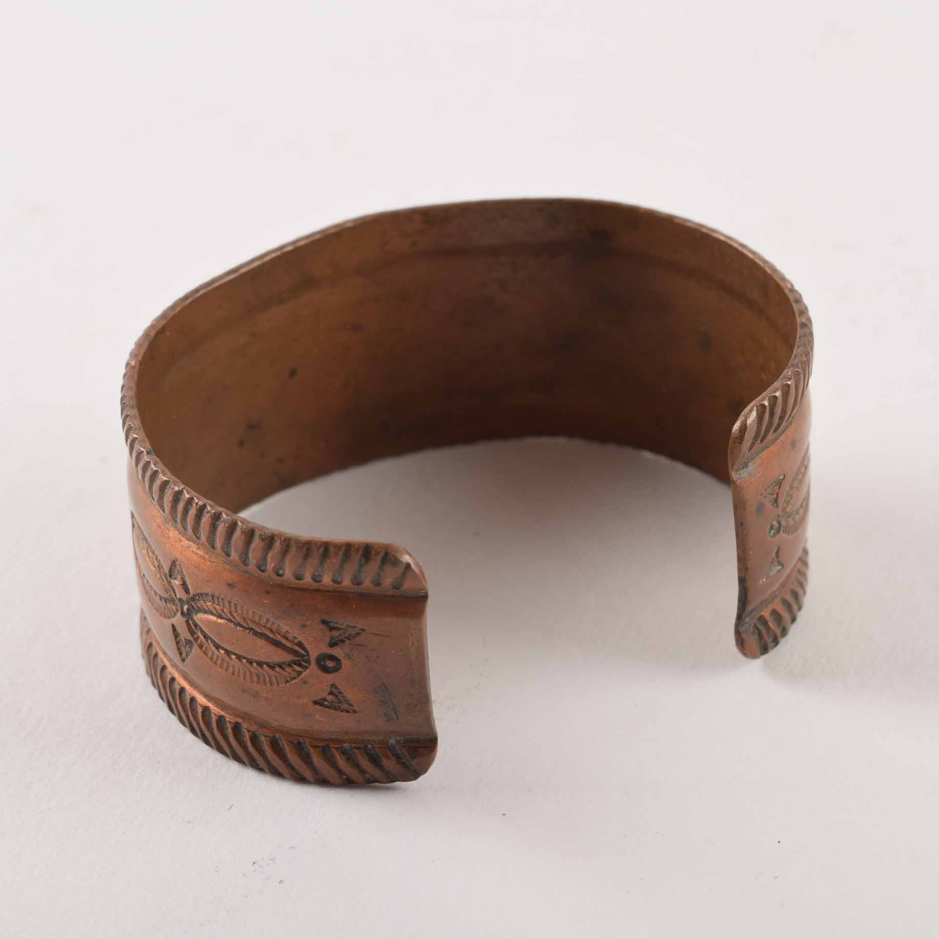 Pair of Vintage Native American Copper Bracelets