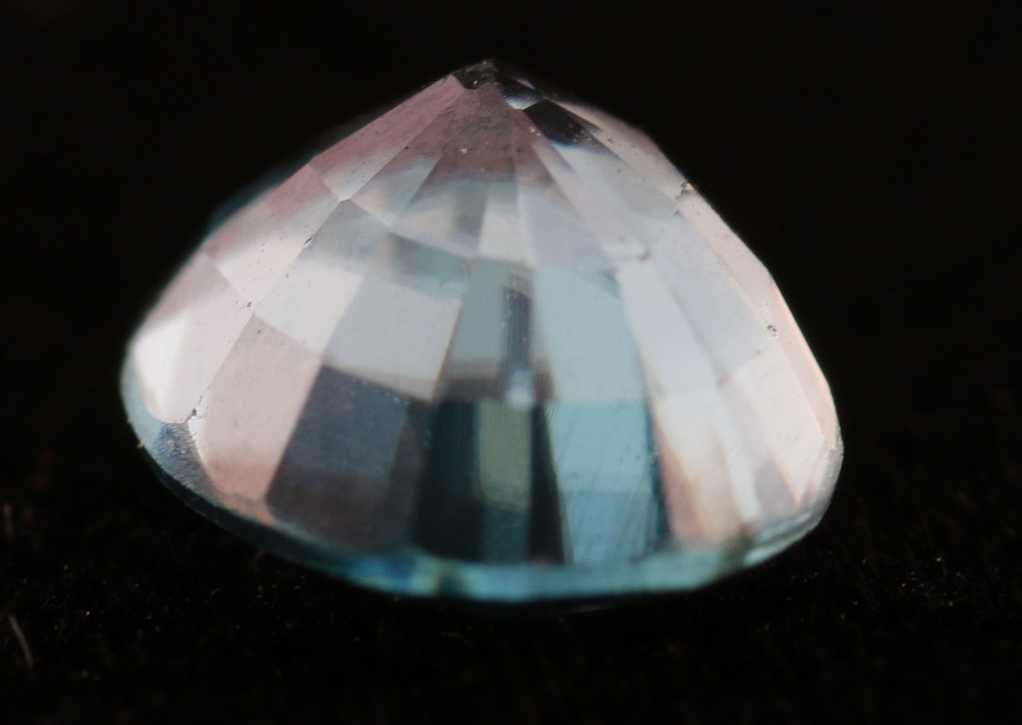 Pair of Colorless and Blue Cubic Zirconia Loose Gemstones