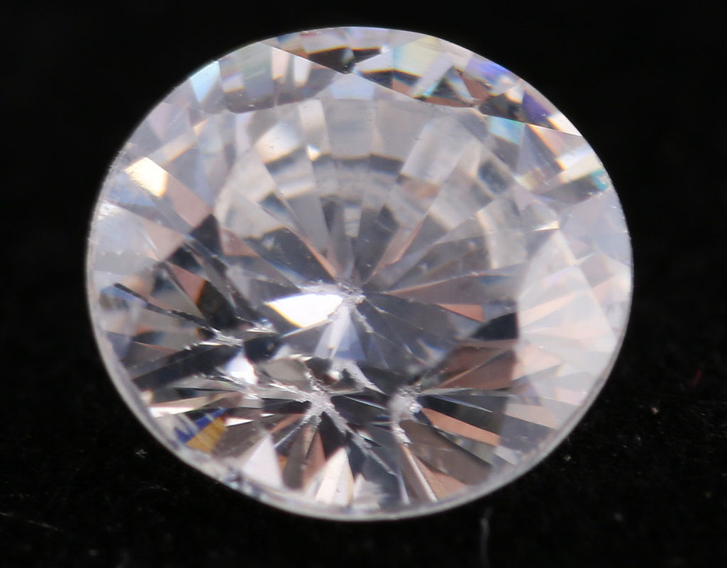 Pair of Colorless and Blue Cubic Zirconia Loose Gemstones