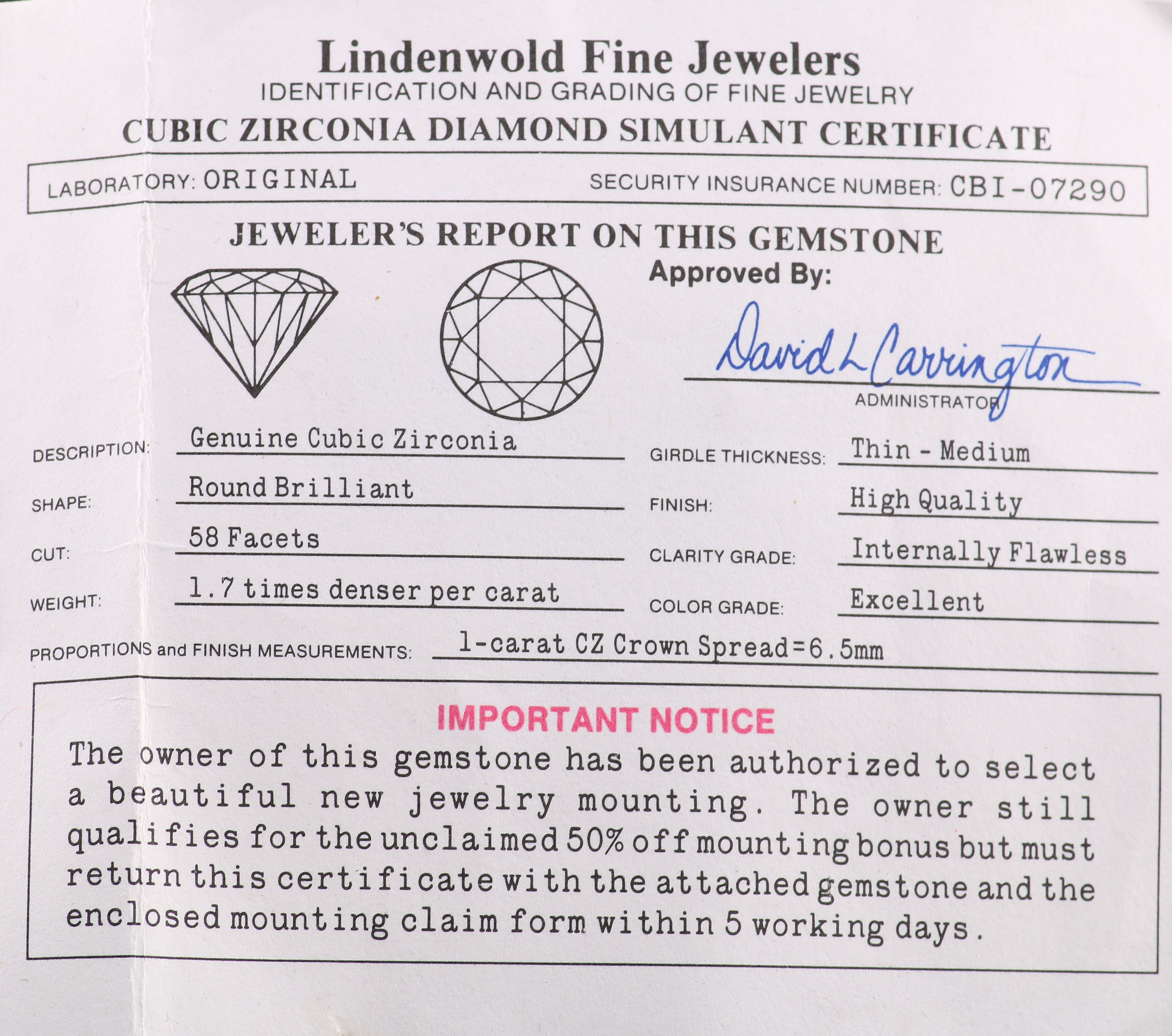 Pair of Colorless and Blue Cubic Zirconia Loose Gemstones