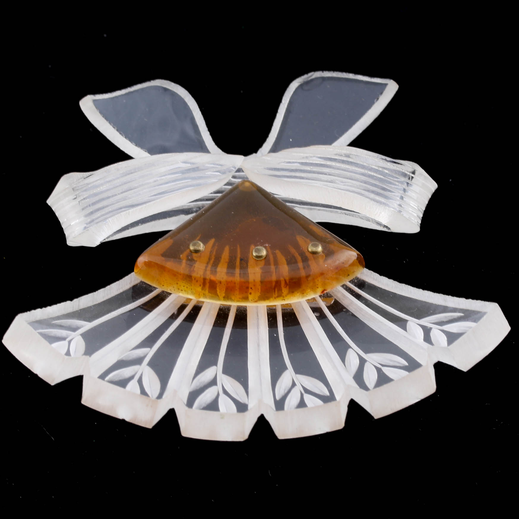 Vintage Lucite Fan Brooch