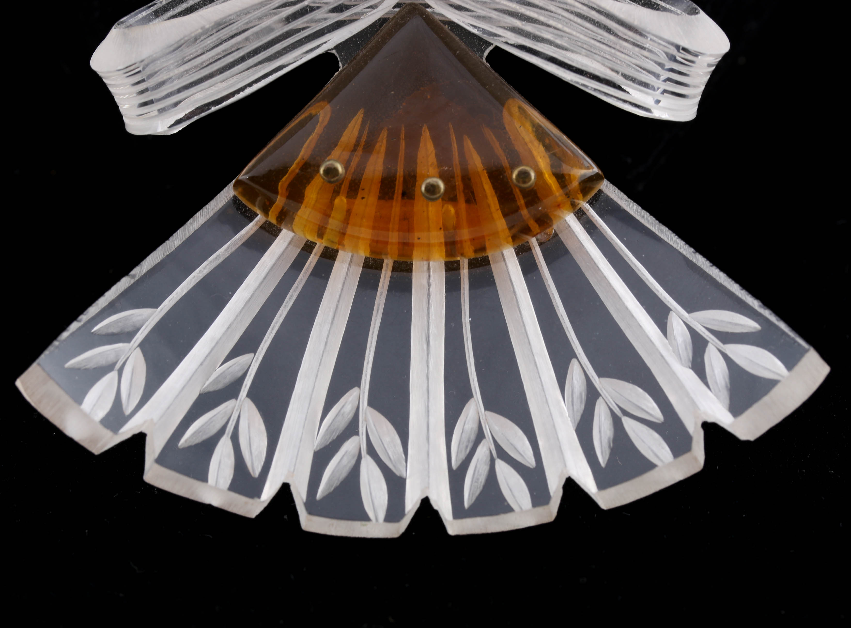 Vintage Lucite Fan Brooch
