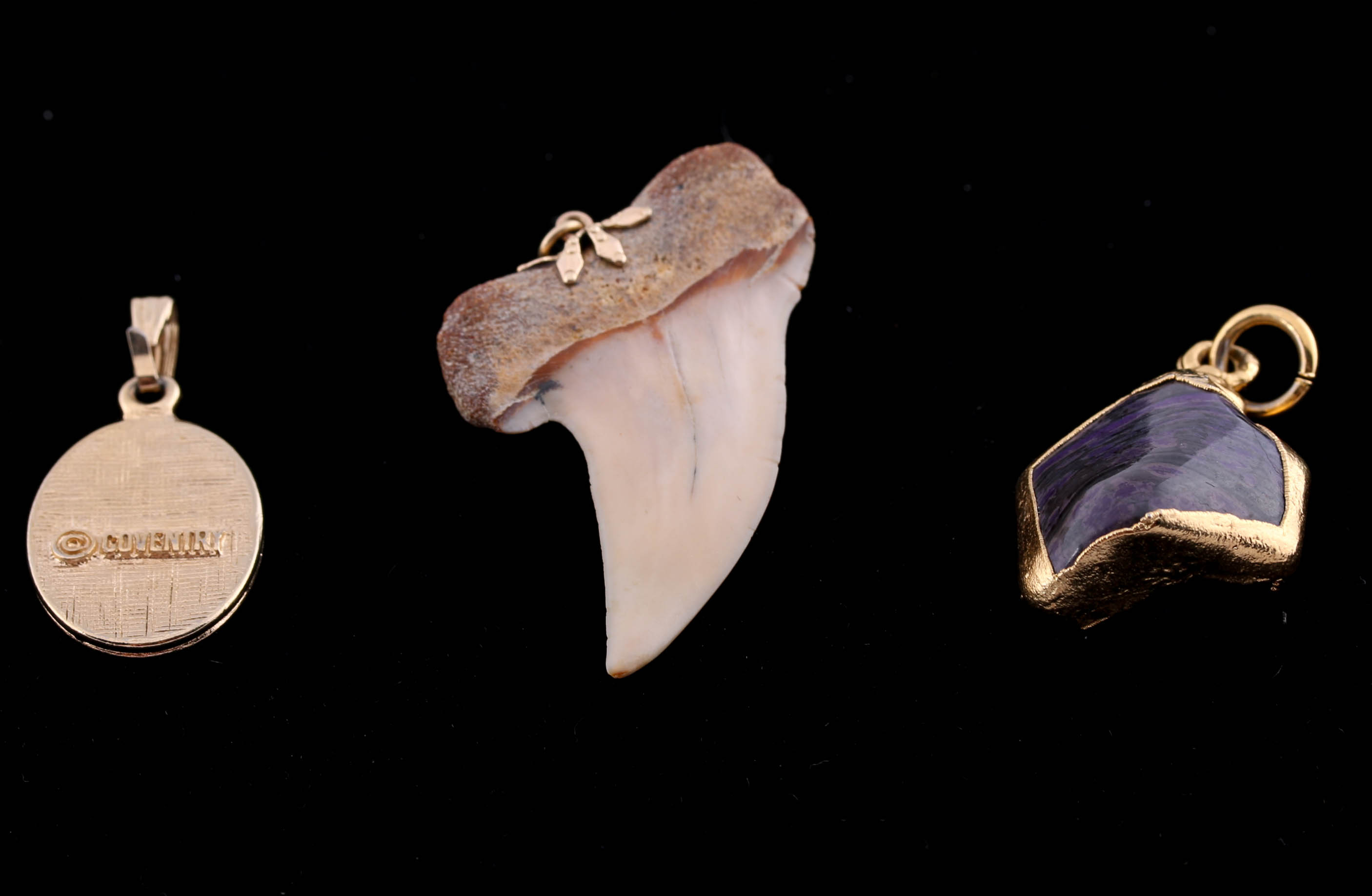 Shark Tooth, Shell, and Stone Pendants