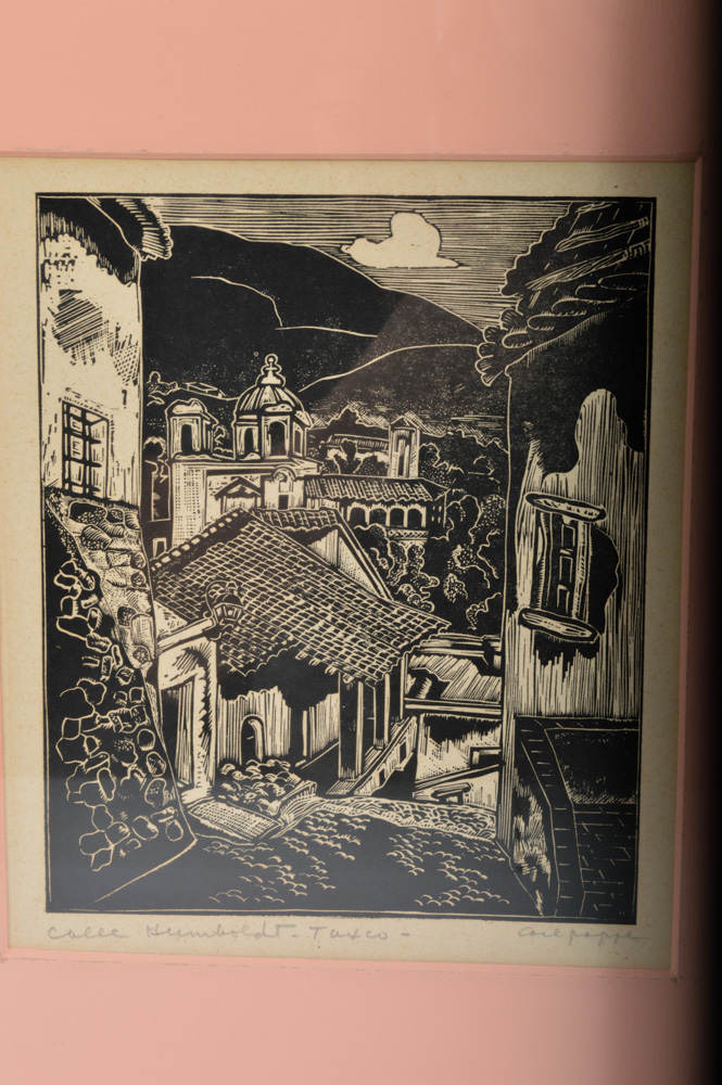 Original Carl Louis Pappe Signed Woodblock Print "Humboldt-Texas"