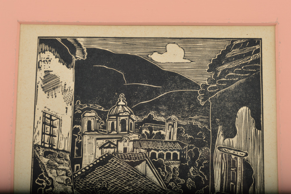 Original Carl Louis Pappe Signed Woodblock Print "Humboldt-Texas"