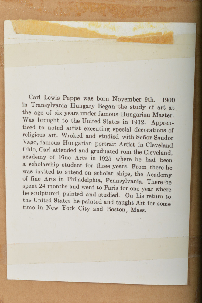 Original Carl Louis Pappe Signed Woodblock Print "Humboldt-Texas"