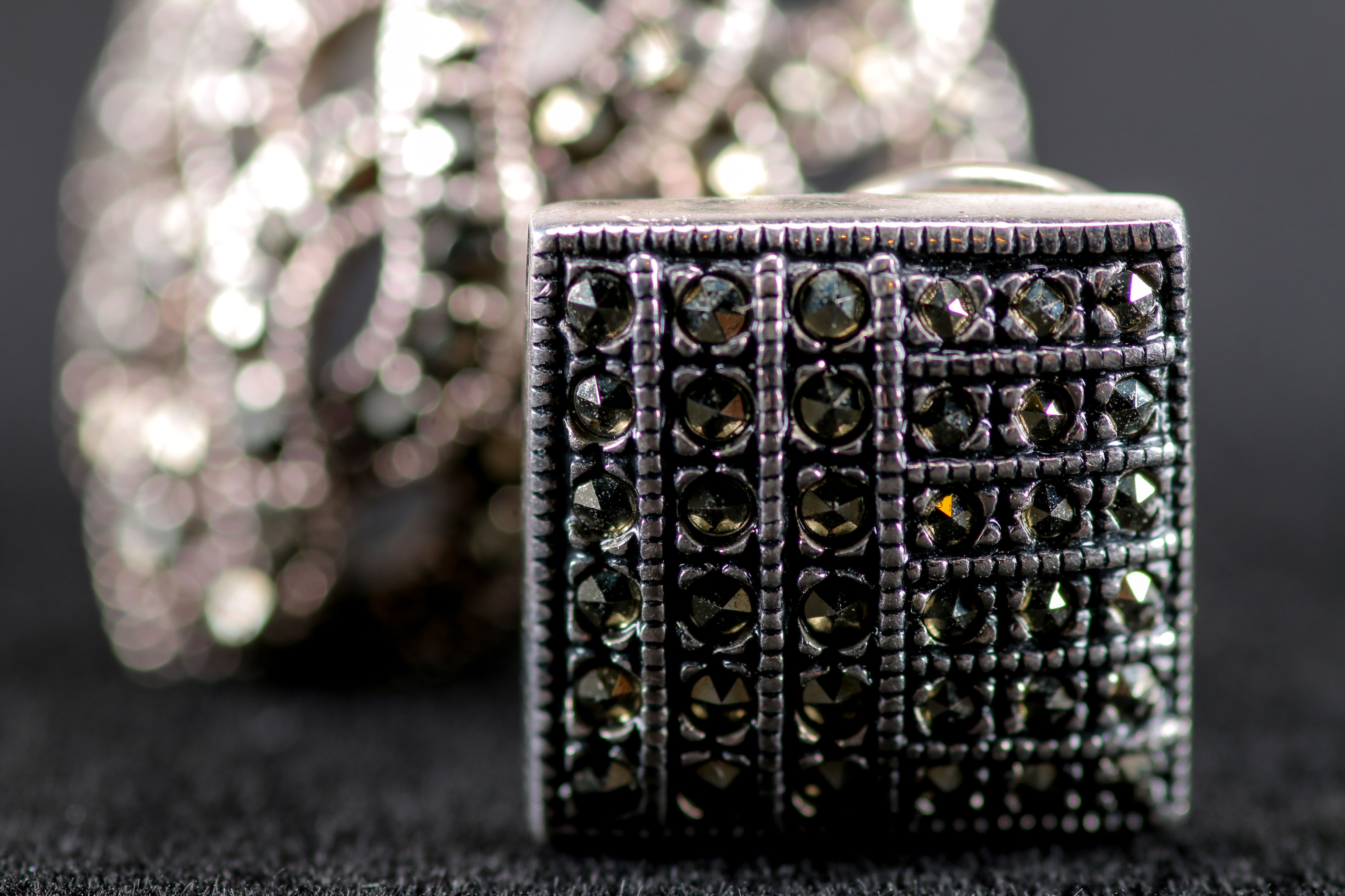 Marcasite and Sterling Silver Ring and Earring Set