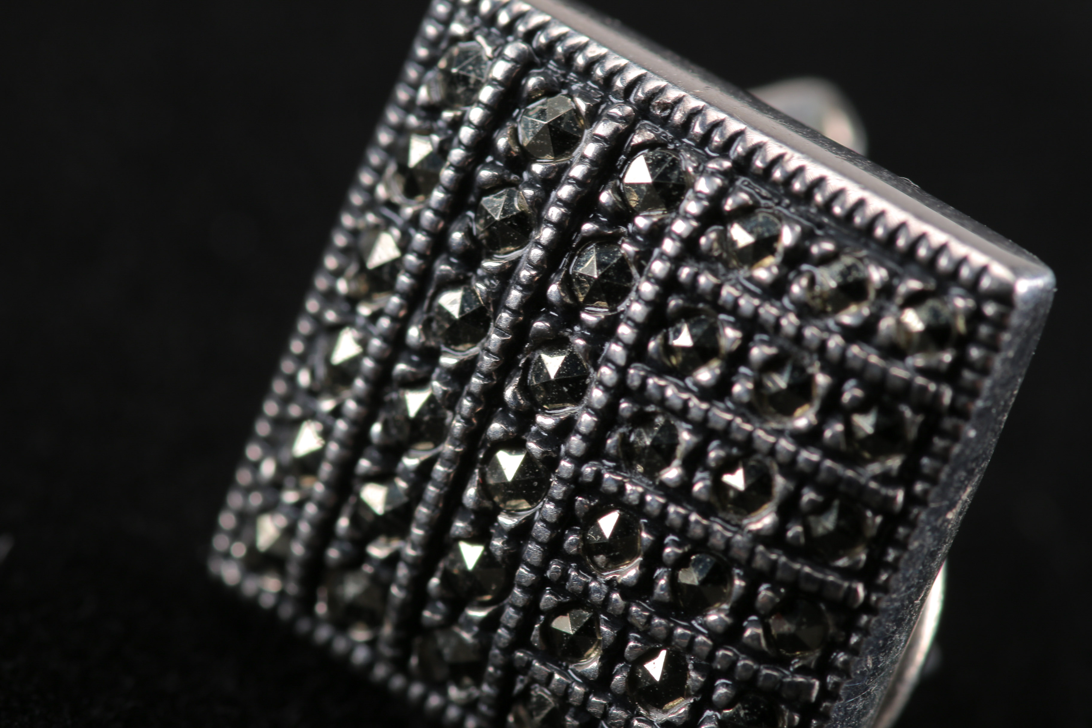 Marcasite and Sterling Silver Ring and Earring Set