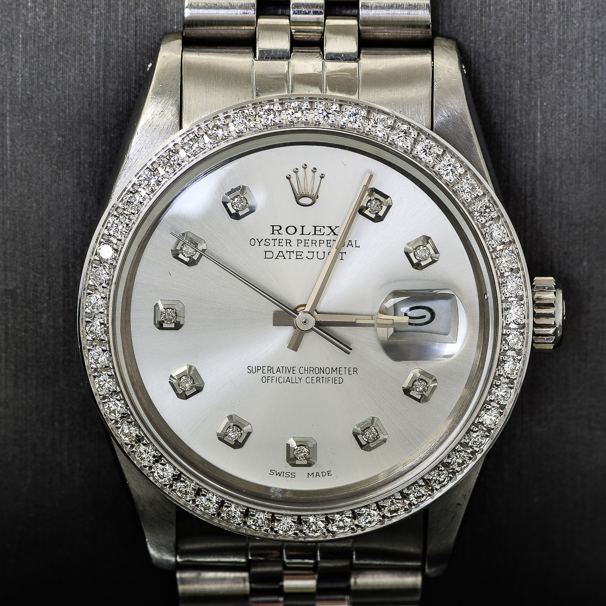 Men's Rolex Datejust Stainless Steel and Diamond Watch