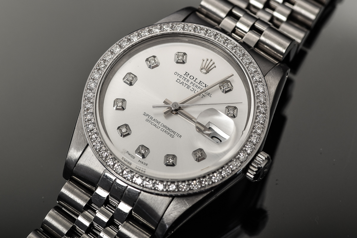 Men's Rolex Datejust Stainless Steel and Diamond Watch