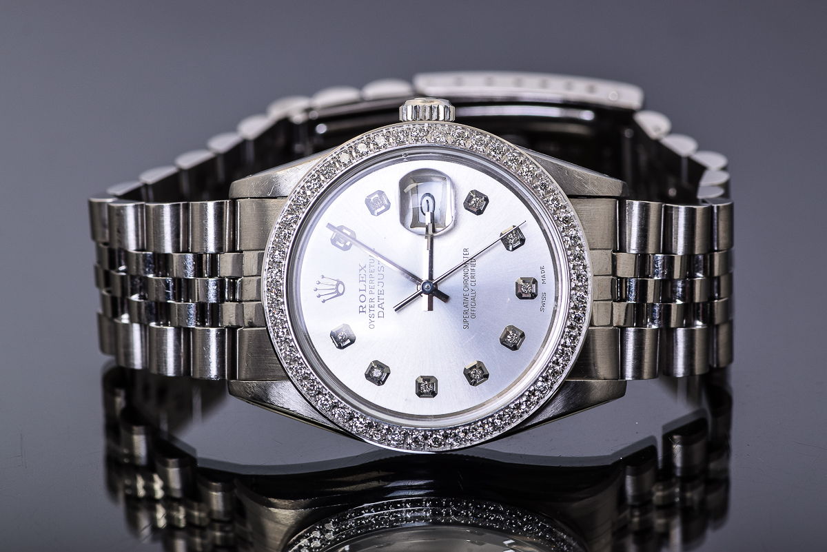 Men's Rolex Datejust Stainless Steel and Diamond Watch