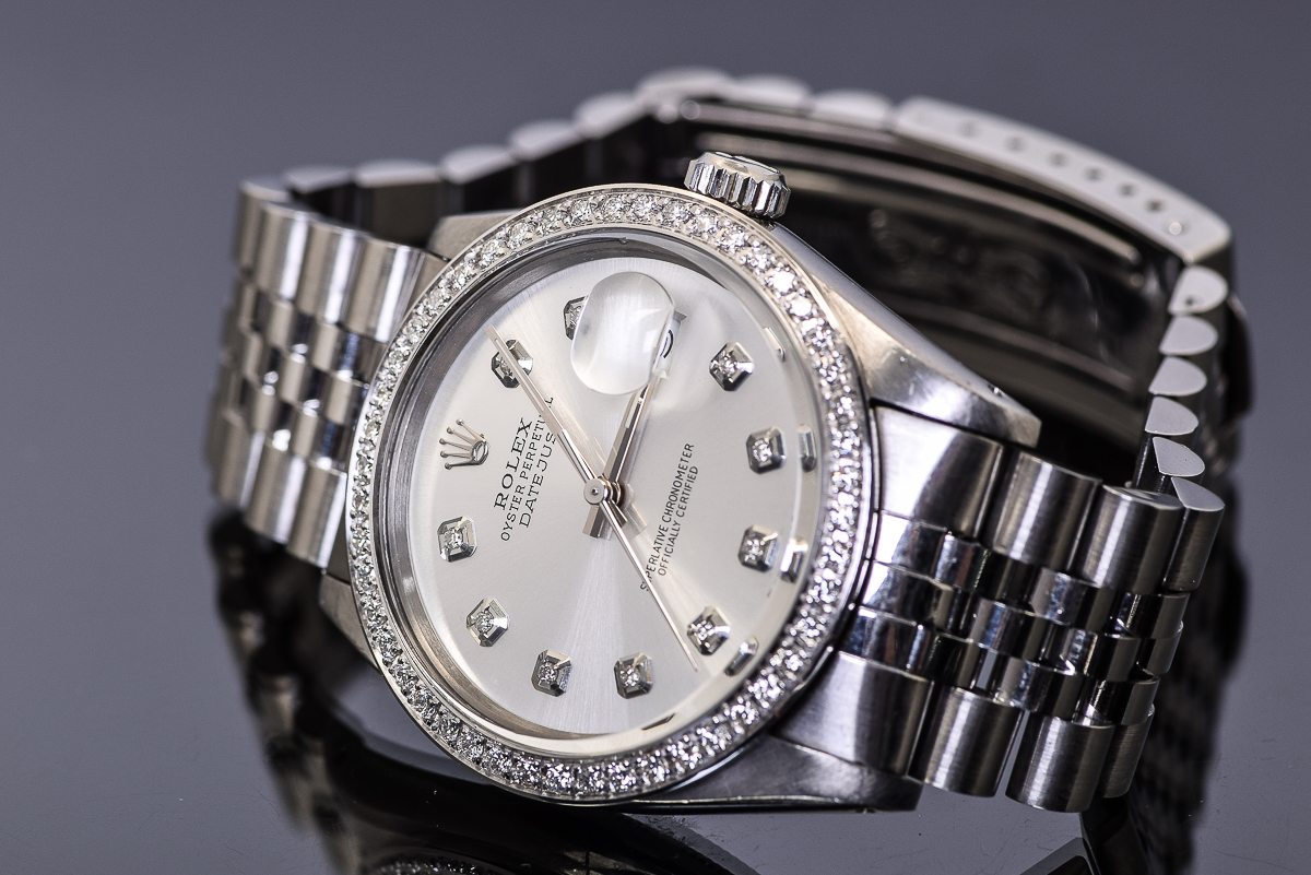 Men's Rolex Datejust Stainless Steel and Diamond Watch