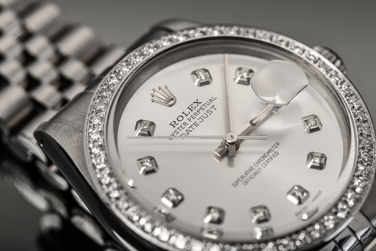 Men's Rolex Datejust Stainless Steel and Diamond Watch