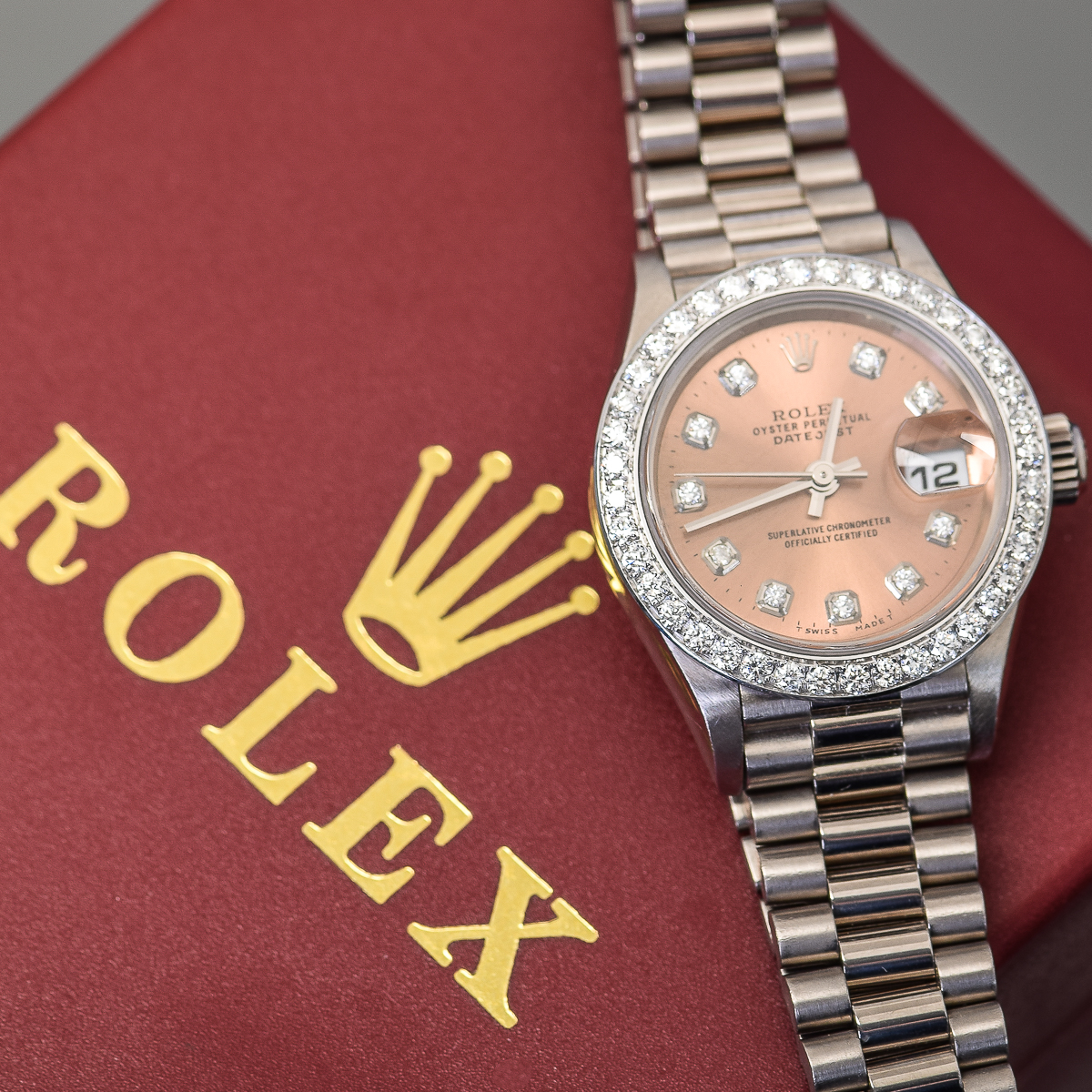 Women's Rolex Presidential 18K White Gold and Diamond Watch