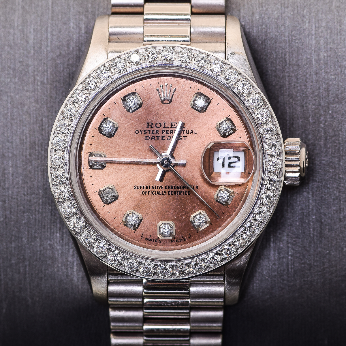 Women's Rolex Presidential 18K White Gold and Diamond Watch