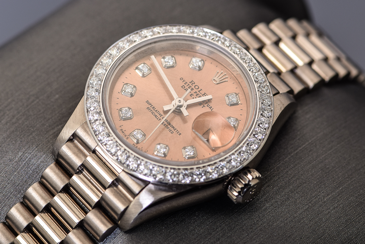 Women's Rolex Presidential 18K White Gold and Diamond Watch