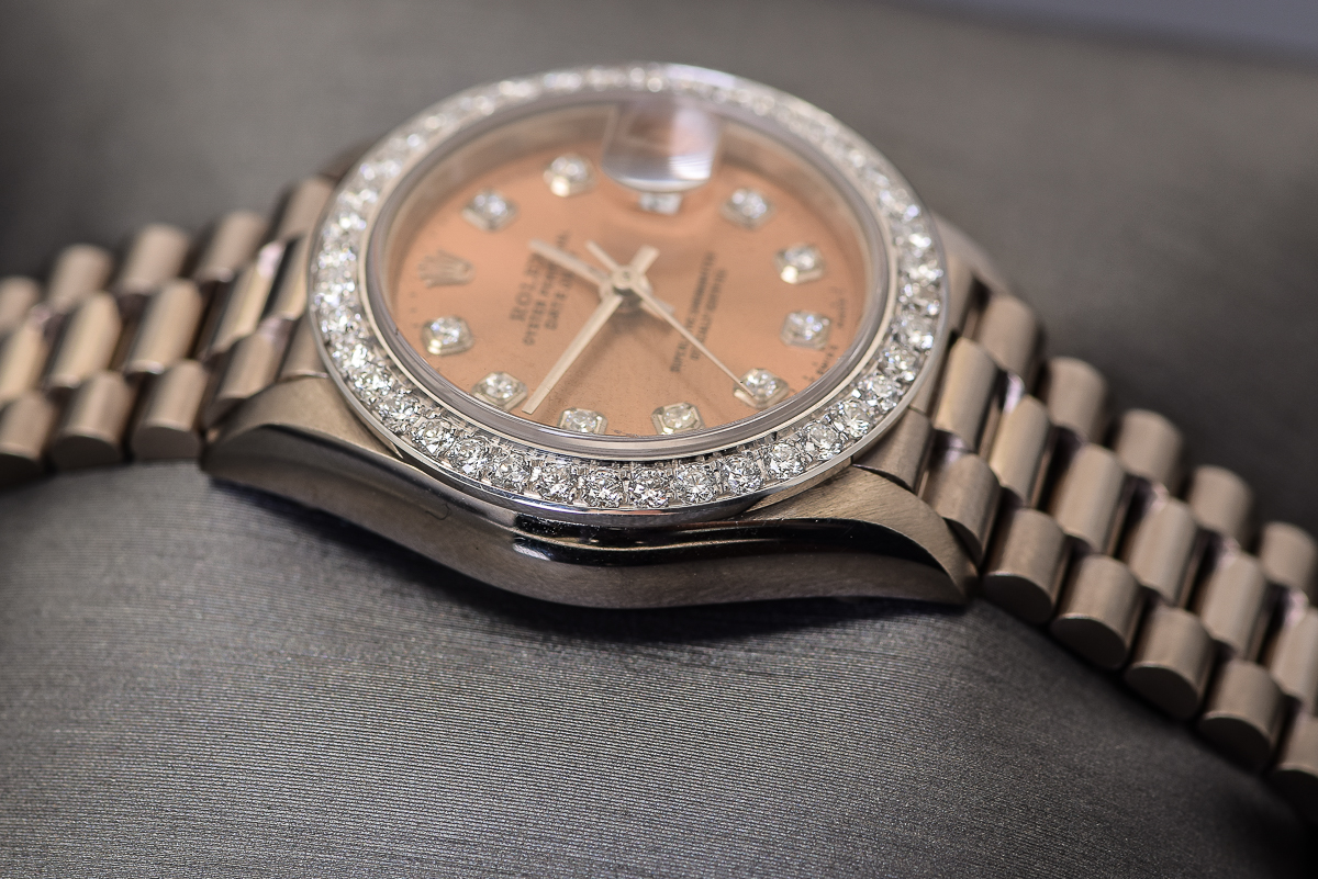 Women's Rolex Presidential 18K White Gold and Diamond Watch