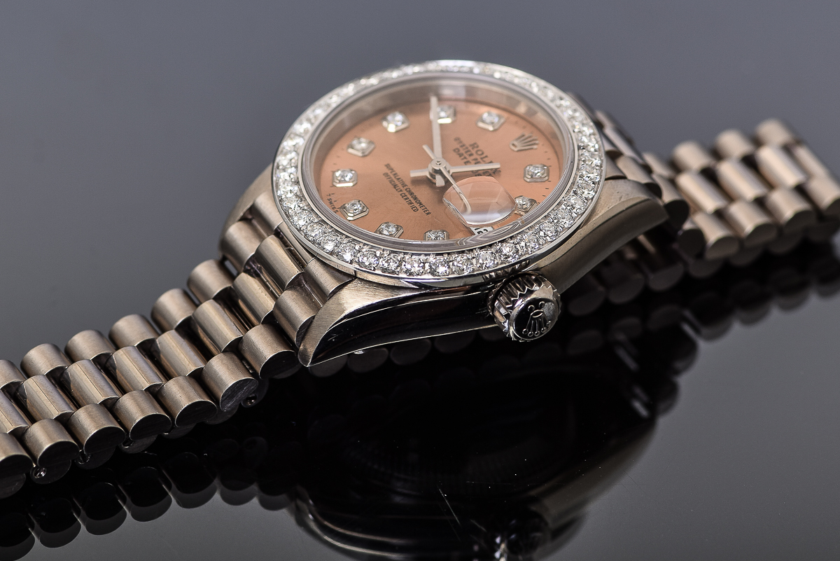 Women's Rolex Presidential 18K White Gold and Diamond Watch