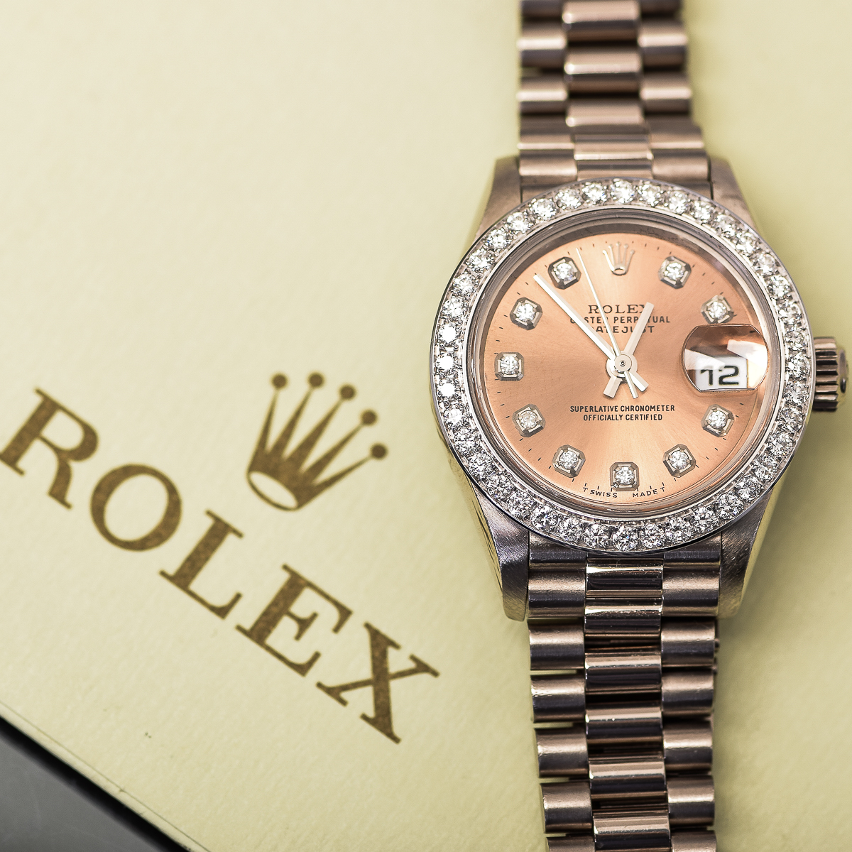 Women's Rolex Presidential 18K White Gold and Diamond Watch