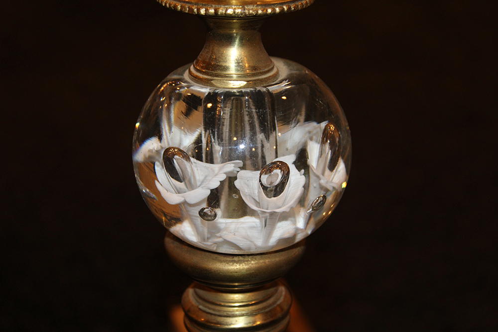 Zimmerman Glass Brass and Art Glass Andirons