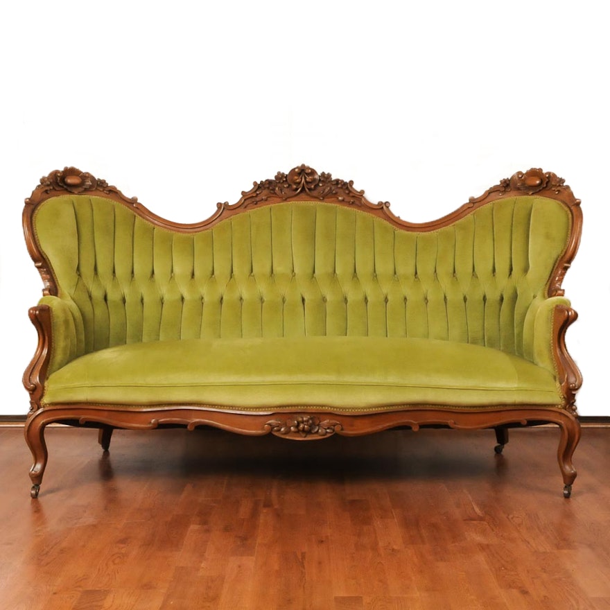 Antique Rococo Revival Parlor Sofa
