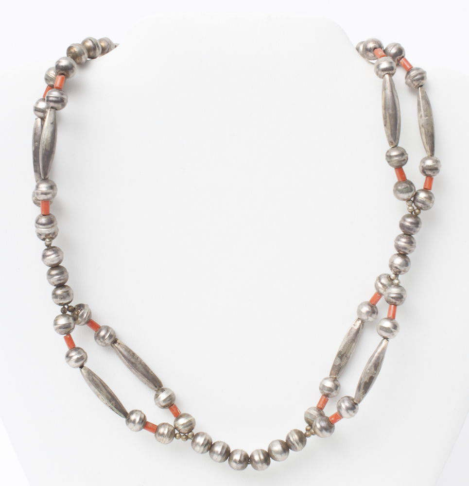 Signed Jobeth Mayes Zuni Native American Brooch and Necklace