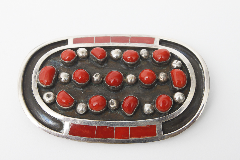 Signed Jobeth Mayes Zuni Native American Brooch and Necklace