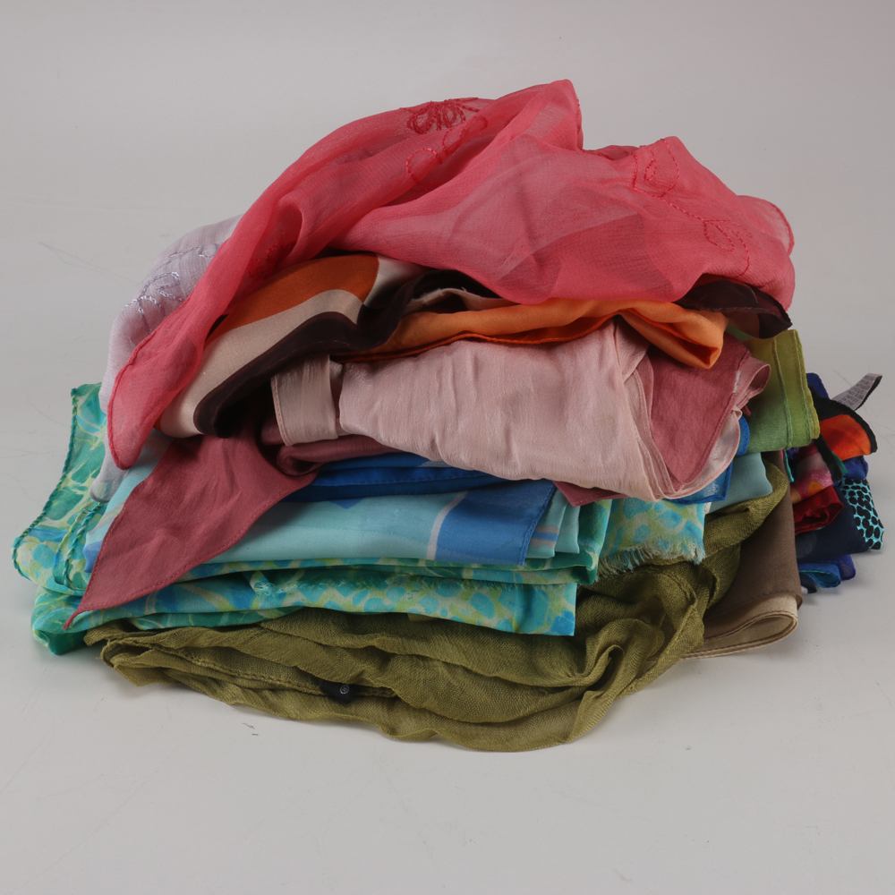 Assortment of Brightly Colored Scarves