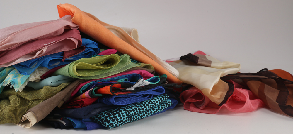 Assortment of Brightly Colored Scarves