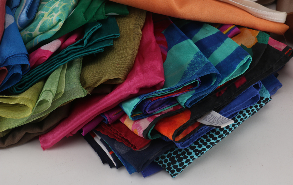 Assortment of Brightly Colored Scarves
