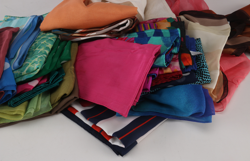 Assortment of Brightly Colored Scarves
