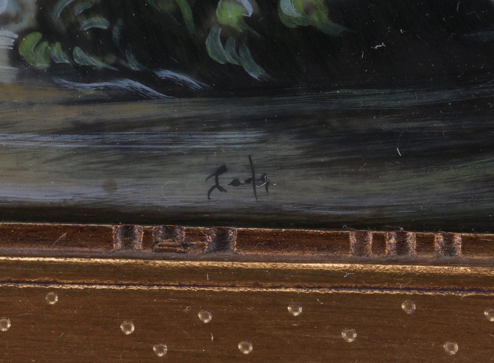 Painting of Man and Woman with Birdcage