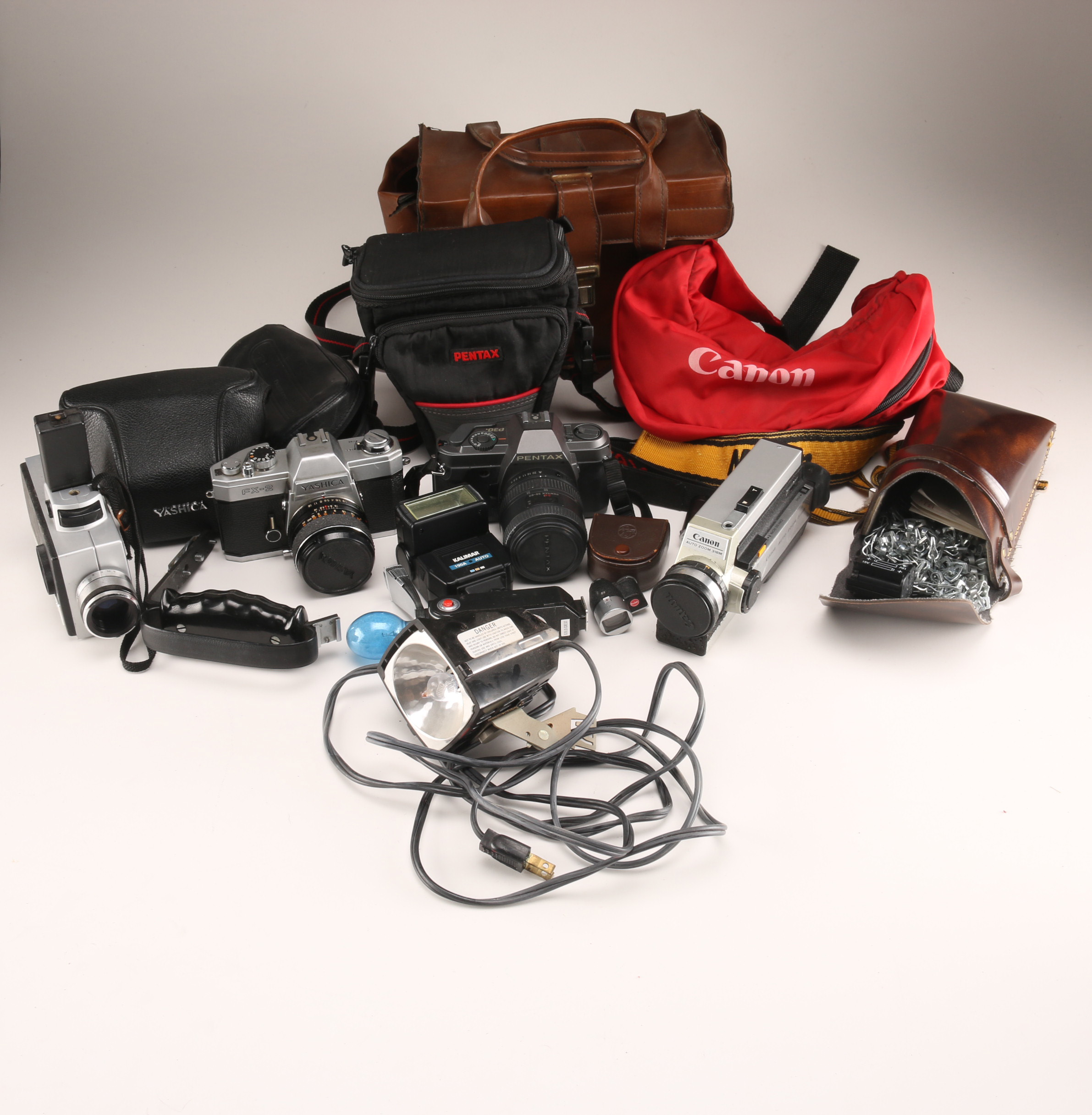 Collection of Vintage Cameras and Accessories