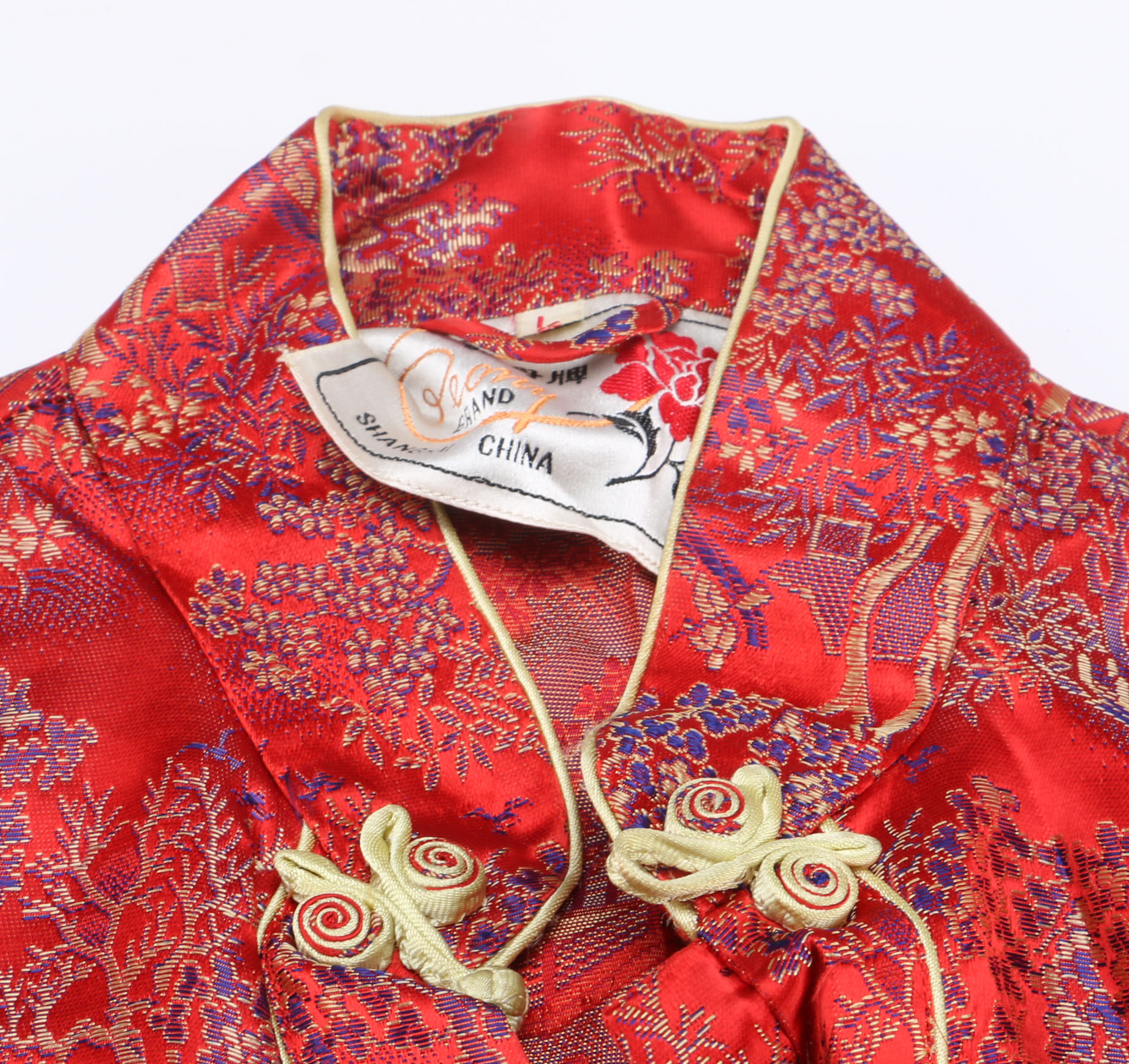 Two Red Embroidered Silk Chinese Jackets