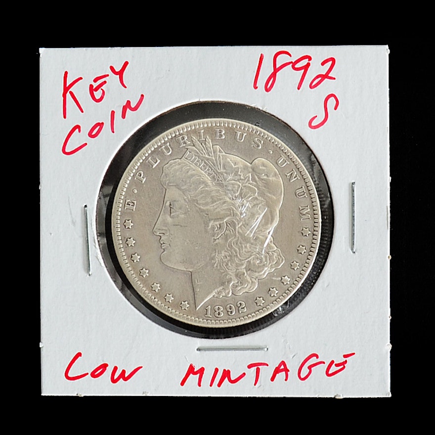 Low Mintage 1892 S Silver Morgan Dollar