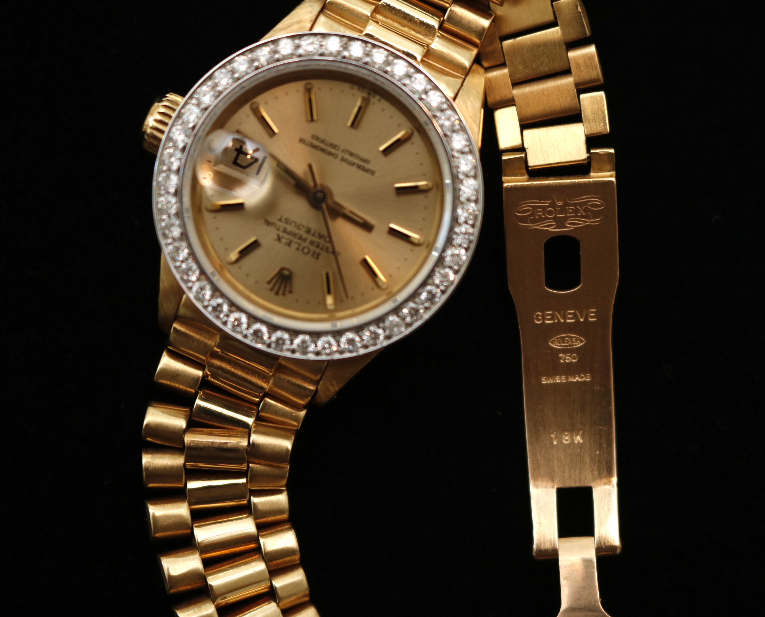 18K Yellow Gold and Diamond Rolex Watch