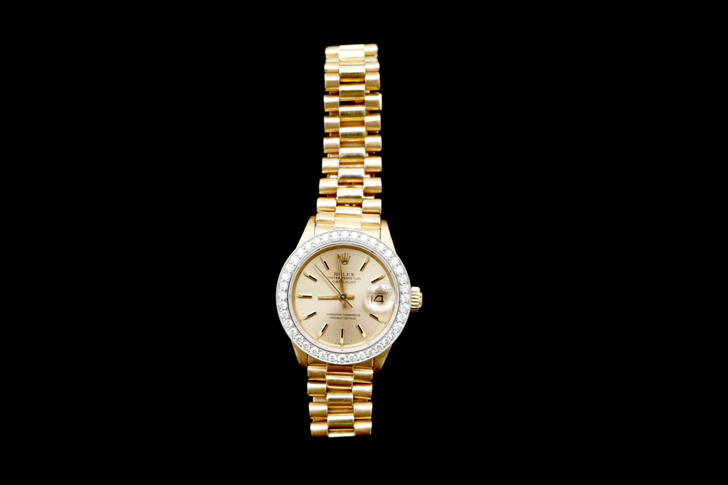 18K Yellow Gold and Diamond Rolex Watch