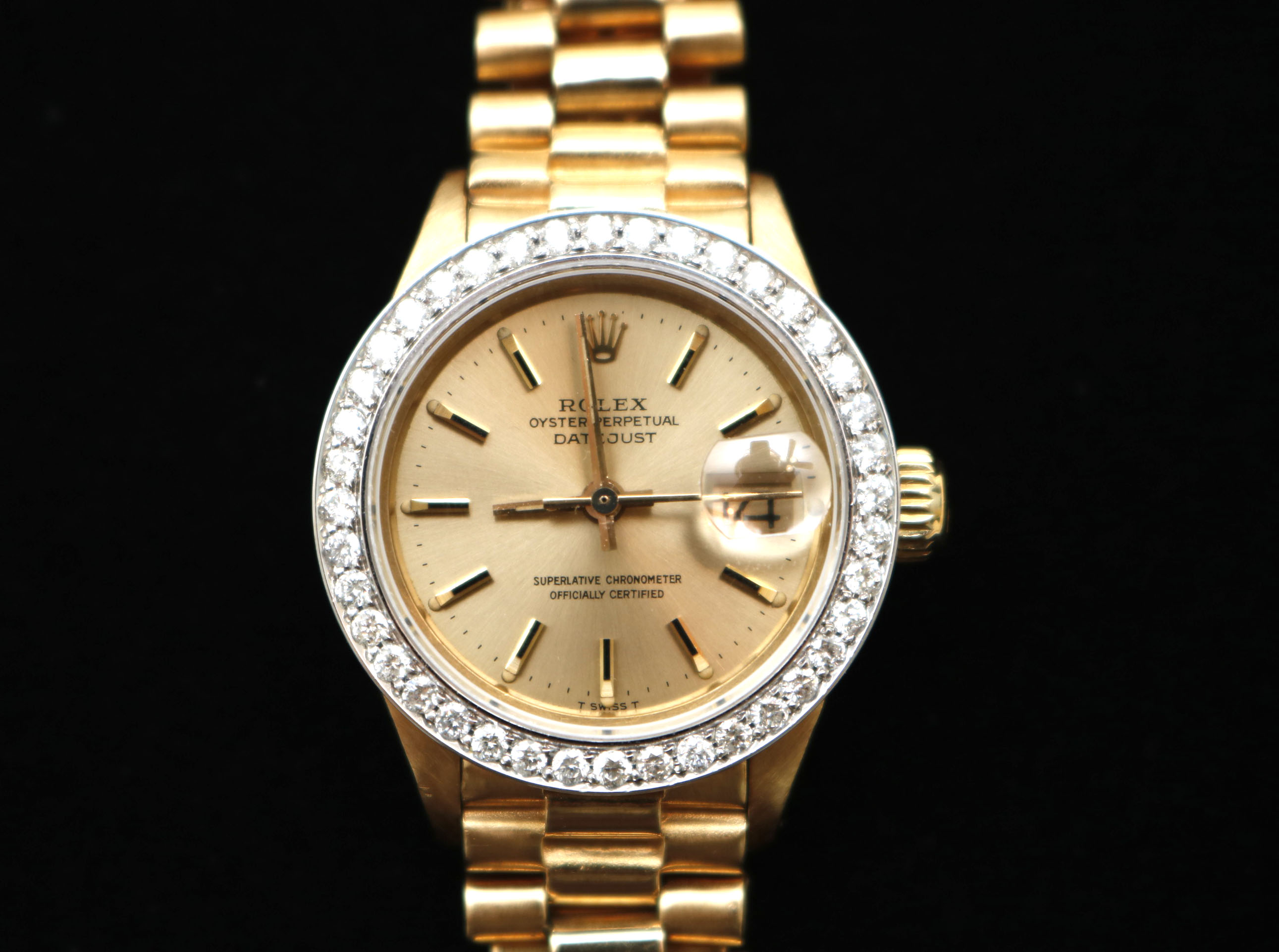 18K Yellow Gold and Diamond Rolex Watch